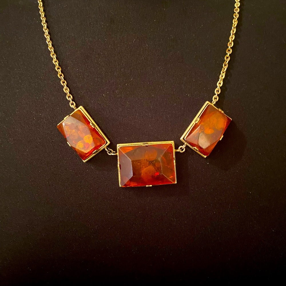 Vintage Turkish Silver Amber Necklace